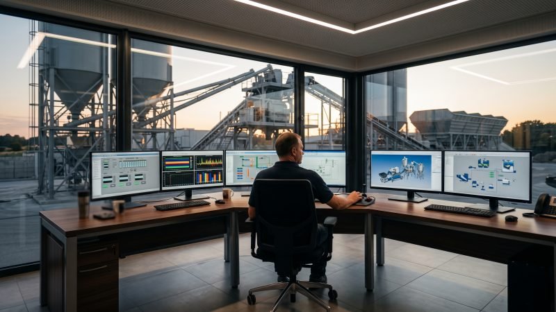 Automated PLC Control Room for Concrete Plant