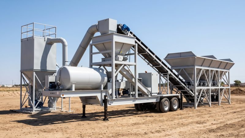 Clean And Maintained Mobile Dry Batch Plant