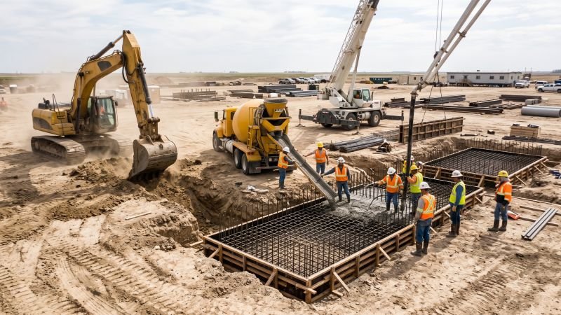 Concrete Plant Site Preparation and Foundation Work