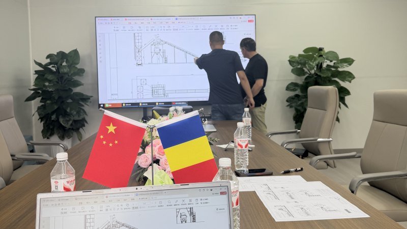 Discussing Concrete Plant CAD Layout With Romanian Client