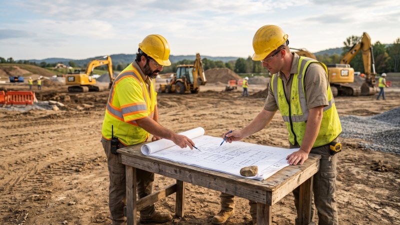 Engineers Planning Concrete Plant Site