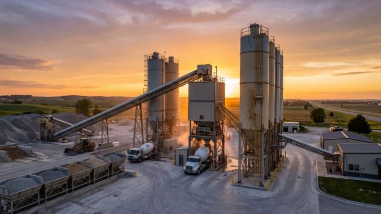 Modern Commercial Concrete Batching Plant Facility