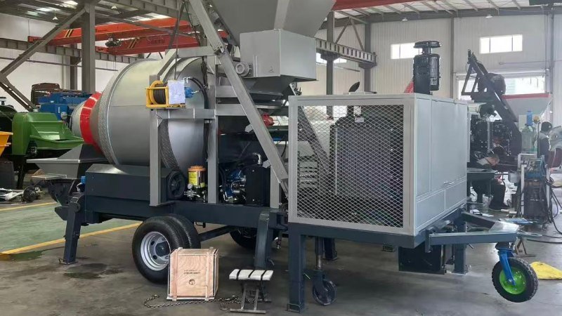 Towing Hitch And Engine Compartment Of Mobile Concrete Batching Plant