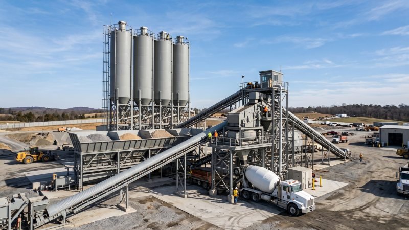 Modern Concrete Batching Plant Facility