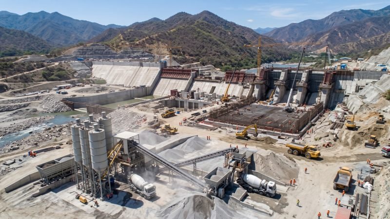 Stationary Concrete Plant Construction Site