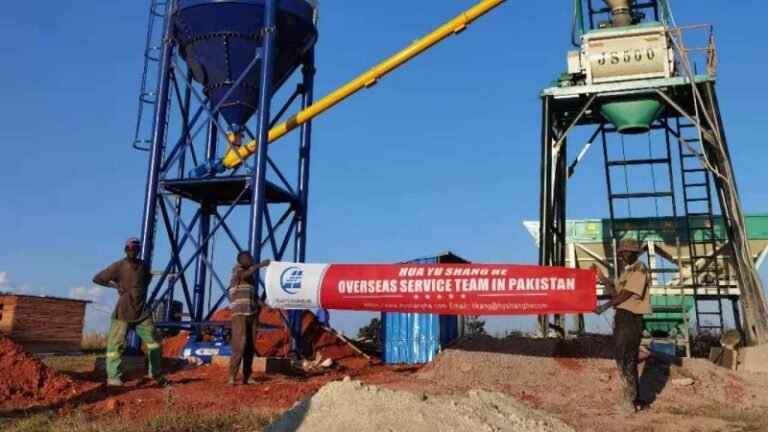 Overseas Service Team Installing Model 25 Concrete Plant In Pakistan