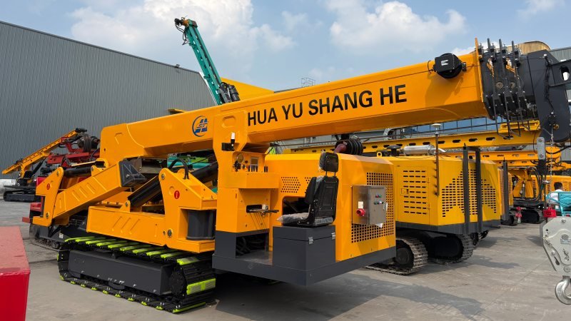 Yellow 16 Ton Tracked Spider Crane Ready For Export