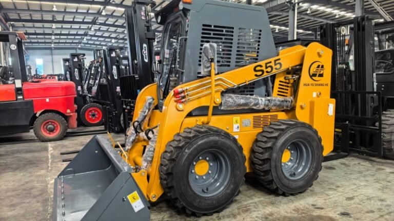 Yellow S55 Skid Steer Loader In Factory